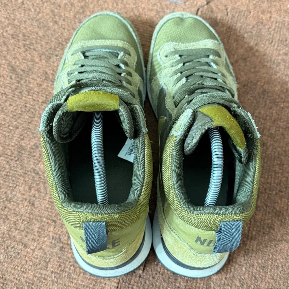 A- shoes Nike Internationalist Mid Olive Green Mens Sneakers 682844-303 Size 10 - Picture 3 of 12